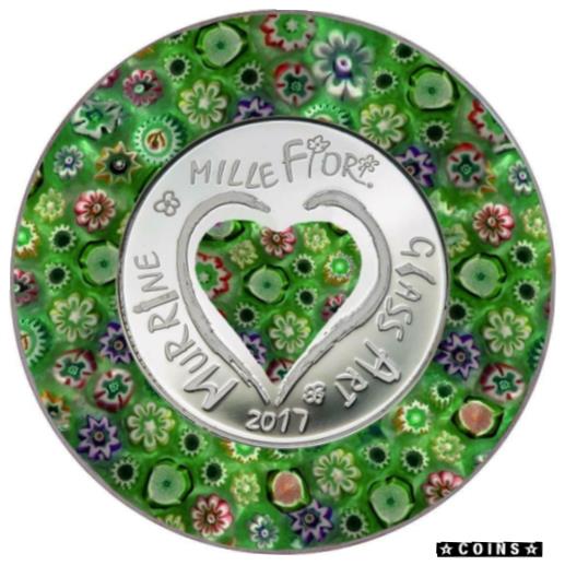  アンティークコイン コイン 金貨 銀貨  Cook Islands 2017 $5 Murrine Millefiori Glass Art 20g Silver Proof Coin