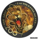 ゲルマニア 2019 5 マーク ザ オーク リーフ - 動物園シリーズ - ライオン - 1 オンス シルバー コインGermania 2019 5 Mark The Oak Leaf - Zoo Series - Lion - 1 Oz Silver Coin