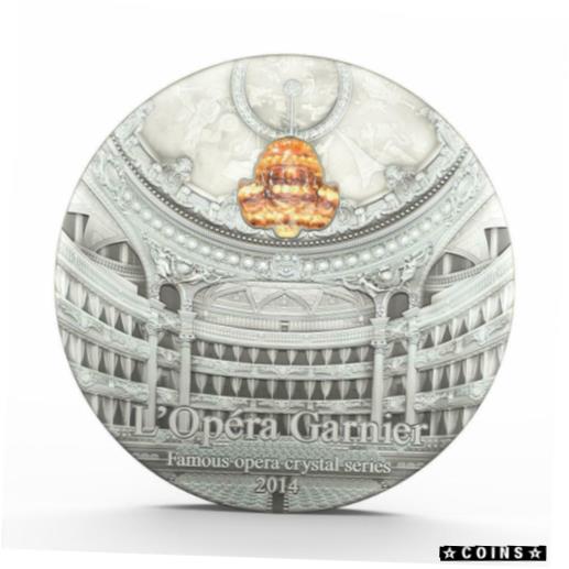 ڶ/ʼݾڽա ƥ    [̵] Palau 2014 $10 Famous Opera Crystal Series Paris Palais Garnier 2 Oz Silver Coin