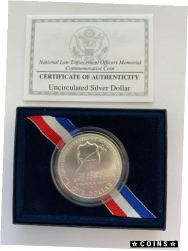  アンティークコイン コイン 金貨 銀貨  1997 National Law Enforcement Officers Commemorative $1 Silver UncCoin-Box & COA