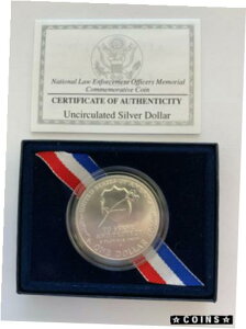 1997 年国家法執行官記念 $1 シルバー UncCoin-Box & COA1997 National Law Enforcement Officers Commemorative $1 Silver UncCoin-Box & COA