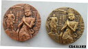 2012年中国90mmメダル一対 - 遼王朝の彩色彫刻A Pair of 2012 China 90mm Medals - Colored Sculptures from Liao Dynasty