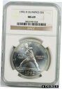 1992-D オリンピック (野球) $1 NGC MS 69 モダン記念銀ドル1992-D Olympics (Baseball) $1 NGC MS 69 Modern Commemorative Silver Dollar