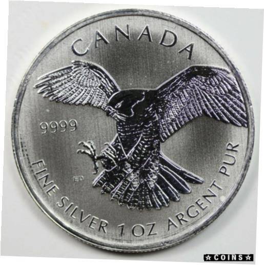 【極美品/品質保証書付】 アンティークコイン コイン 金貨 銀貨 [送料無料] 2014 Canada Birds of Prey - Peregrine Falcon $5 1 oz 999 Fine Silver Round