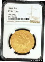 【極美品/品質保証書付】 アンティークコイン 金貨 1863 GOLD USA $20 LIBERTY DOUBLE EAGLE CIVIL WAR DATE COIN NGC XF DETAILS [送料無料] #gct-wr-3902-578