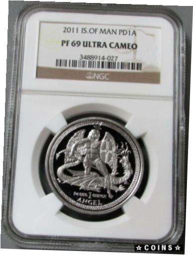 【極美品/品質保証書付】 アンティークコイン 硬貨 2011 PALLADIUM ISLE OF MAN ANGEL 1 oz NGC PROOF 69 ULTRA CAMEO ONLY 1,000 MINTED [送料無料] #oot-wr-3902-695