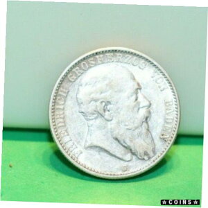 1904 G ドイツ連邦共和国 バーデン 5 マルク コイン KM#274 ニース AU1904 G German States Baden 5 Mark Coin KM#274 Nice AU