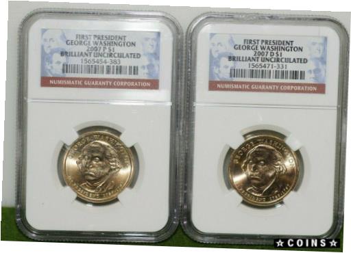 ڶ/ʼݾڽա ƥ    [̵] (2) Washington Presidential Coin 2007 P,D NGC