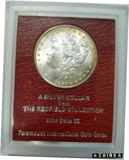 【極美品/品質保証書付】 アンティークコイン コイン 金貨 銀貨 [送料無料] 1897 Morgan Dollar Redfield Collection Hoard Pedigree Paramount Rim Toning