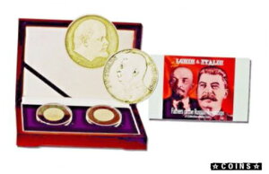 ロシア革命の父、レーニンとヨシフ・スターリンの2コインセット、箱入り2 Coin Set Of The Fathers Of The Russian Revolution, Lenin & Josef Stalin,Boxed
