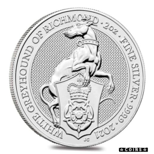 ڶ/ʼݾڽա ƥ    [̵] 2021 Queen's Beast Series The White Greyhound Of Richmond 2 oz Silver BU Coin