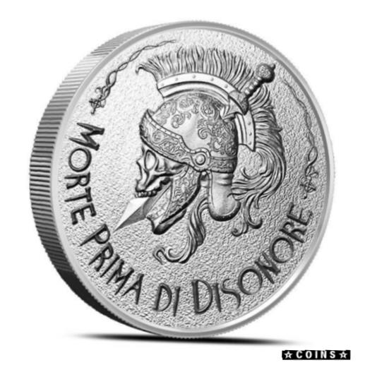  アンティークコイン コイン 金貨 銀貨  2 oz .999 SILVER ROUND Death before dishonor SKULL morte prima di disonore Roman