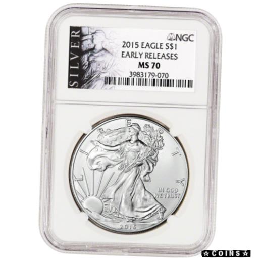 楽天金銀プラチナ　ワールドリソース【極美品/品質保証書付】 アンティークコイン コイン 金貨 銀貨 [送料無料] 2015 American Silver Eagle - NGC MS70 - Early Releases - ALS Label