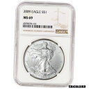 【極美品/品質保証書付】 アンティークコイン コイン 金貨 銀貨 [送料無料] 2009 American Silver Eagle - NGC MS69