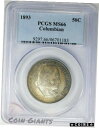 yɔi/iۏ؏tz AeB[NRC RC   [] 1893 50c Columbian Exposition PCGS MS 66 GEM BU Rainbow Toned Coin Silver Half