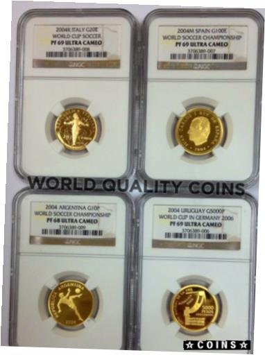 yɔi/iۏ؏tz AeB[NRC  2004 Argentina Spain Italy Uruguay Set 4 Gold Coins Soccer Championship Germany [] #gcf-wr-4089-39