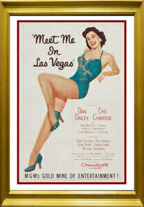 【極美品/品質保証書付】 アンティークコイン コイン 金貨 銀貨 送料無料 Meet Me in Las Vegas Original Movie Poster. Framed. 1956