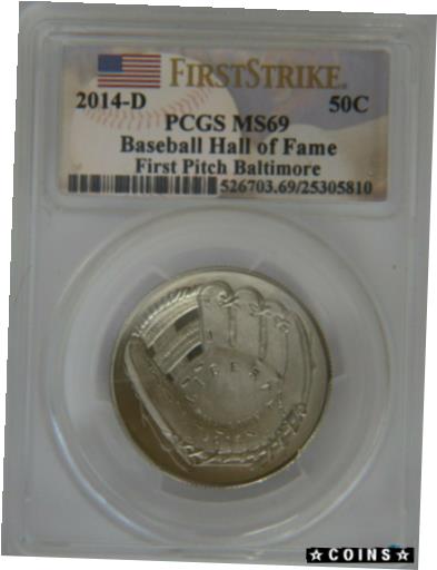 【極美品/品質保証書付】 アンティークコイン コイン 金貨 銀貨 [送料無料] 2014 D Baseball Hall of Fame Half Dollar Commemorative Coin PCGS MS 69