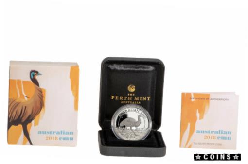 楽天金銀プラチナ　ワールドリソース【極美品/品質保証書付】 アンティークコイン コイン 金貨 銀貨 [送料無料] 2018 P Australia 1 oz Silver Emu $1 Proof Coin GEM Proof OGP SKU55041
