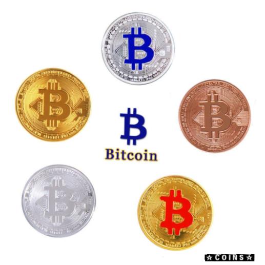  アンティークコイン コイン 金貨 銀貨  5X Bitcoin BTC Commemorative Silver/Gold Token Physical Coin Collection Souvenir