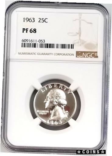 yɔi/iۏ؏tz AeB[NRC RC   [] 1963 Proof Washington Quarter certified PF 68 by NGC!