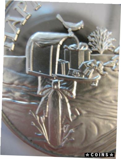  アンティークコイン コイン 金貨 銀貨  1-OZ.999 SILVER 2013 WINTER CHRISTMAS SCENE COUNTRY MAIL BOX & GIFTS COIN + GOLD