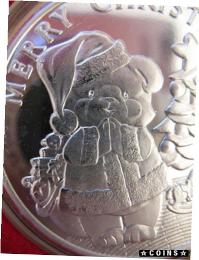 ڶ/ʼݾڽա ƥ    [̵] 1-OZ.999 SILVER CHRISTMAS 1998 TEDDY BEAR SANTA ORNAMENT ORNAMENT COIN + GOLD