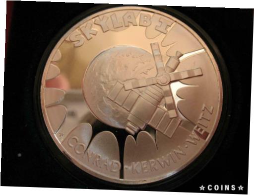 ڶ/ʼݾڽա ƥ    [̵] 7/8 -OZ .STERLING SILVER COIN NASA 1973 MAY SKYLAB CONRAD-KERWIN-WEITZ +GOLD