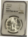 yɔi/iۏ؏tz AeB[NRC RC   [] 1984-D Olympics Commemorative Silver One Dollar Coin NGC MS70