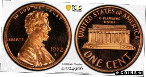 楽天金銀プラチナ　ワールドリソース【極美品/品質保証書付】 アンティークコイン コイン 金貨 銀貨 [送料無料] 1972 S Lincoln Proof Penny PCGS PR67 RED DCAM Registry Coin Gold Shield TV 1C