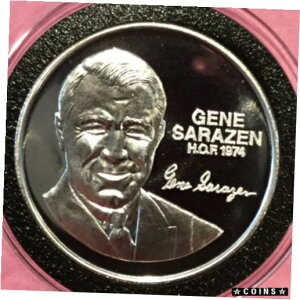 ジーン・サラゼン PGA ツアー ゴルフ殿堂 1 トロイ オンス .999 ファイン シルバー ラウンド コイン 74Gene Sarazen PGA Tour Golf Hall Of Fame 1 Troy Oz .999 Fine Silver Round Coin 74