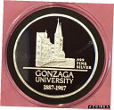  アンティークコイン コイン 金貨 銀貨  1987 Gonzaga University Mirror Proof Coin Zags 1 Troy Oz .999 Fine Silver Round