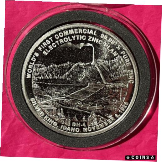 ڶ/ʼݾڽա ƥ    [̵] 1982 Bunker Hill BH-4 Zinc Plant 1 Troy Oz .999 Fine Silver Round Coin Medal 999