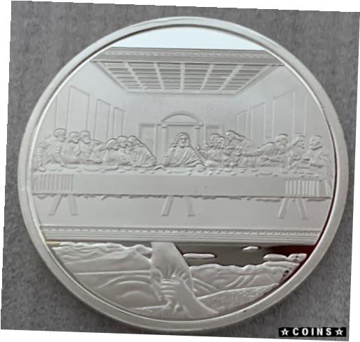  アンティークコイン コイン 金貨 銀貨  * Jesus Christ & Last Supper Silver Plated Metal Coin *Great Religious Keepsake"