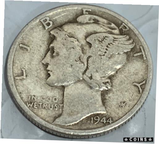  アンティークコイン コイン 金貨 銀貨  1944-D Mercury Silver Dime Fine Circulated “FREE SHIPPING" With Five Items