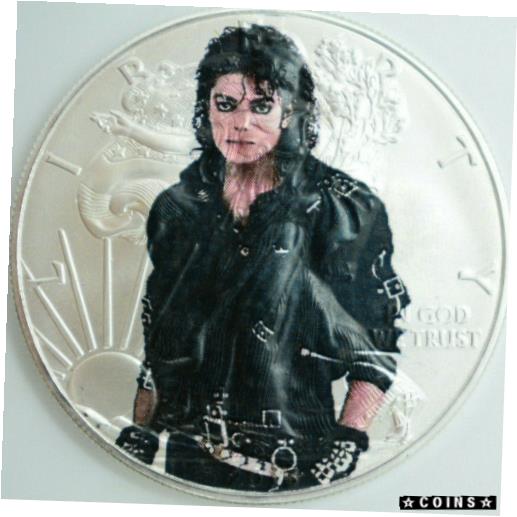 【極美品/品質保証書付】 アンティークコイン コイン 金貨 銀貨 [送料無料] Michael Jackson American Silver Eagle 1oz .999 Limited Edition Dollar Coin