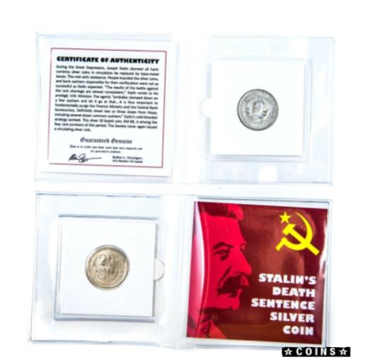  アンティークコイン コイン 金貨 銀貨  Stalin's Death Sentence Silver Coin Mini Album,Certificate And Story Card KM 88