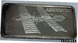 * ONE OZ .999 レア シルバー アート バー WORLD OF FLIGHT エアロドローム 1975 ハミルトン ミント* ONE OZ .999 Rare Silver Art Bar WORLD OF FLIGHT Aerodrome 1975 Hamilton Mint