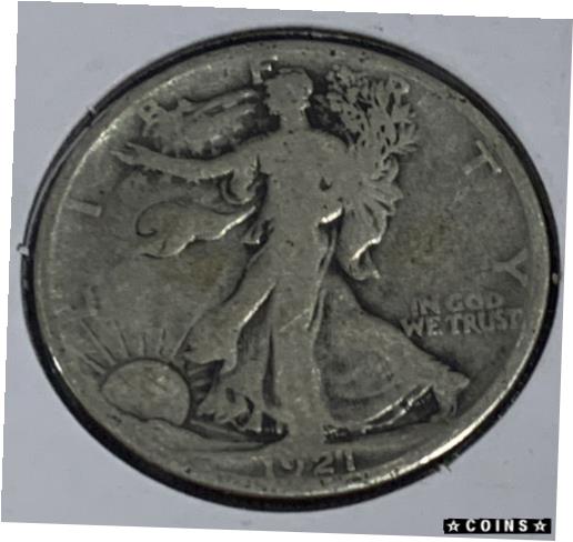 【極美品/品質保証書付】 アンティークコイン コイン 金貨 銀貨 [送料無料] 1921D Walking Liberty Half Dollar VG Key Date Free Shipping With Five Items E