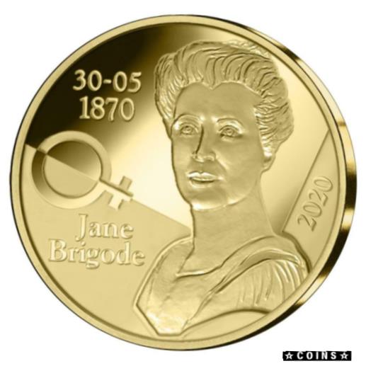  アンティークコイン コイン 金貨 銀貨  Belgien - 12,50 Euro 2020 - Jane Brigode - 150. Geburtstag - 1/25 Oz Gold PP