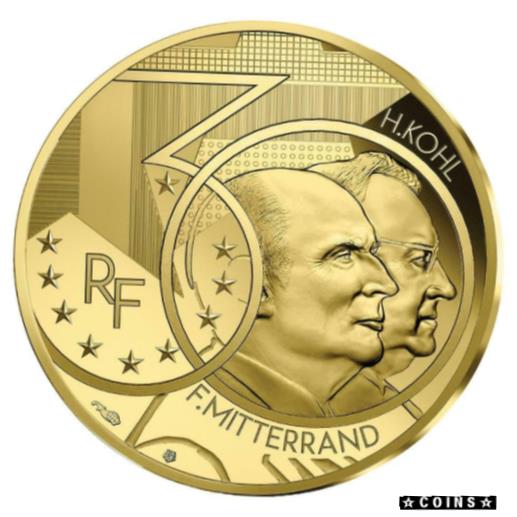  アンティークコイン コイン 金貨 銀貨  Frankreich - 50 Euro 2020 Mitterand & Kohl - 1/4 Oz Gold Polierte Platte