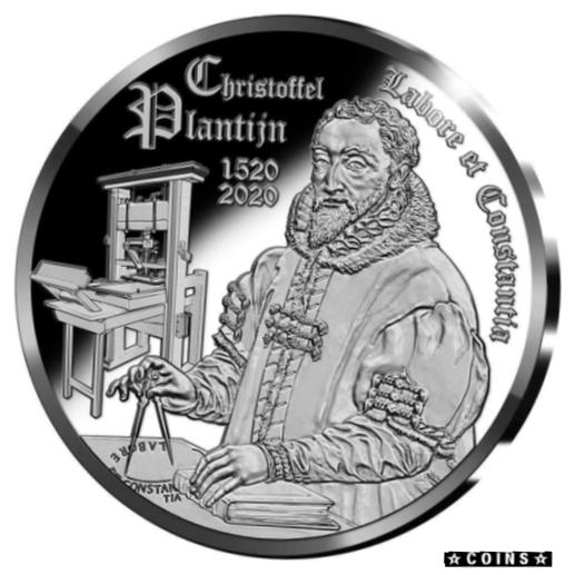  アンティークコイン コイン 金貨 銀貨  Belgien 10 Euro 2020 Christoffel Plantijn - 500. Geburtstag - 18,75 gr Silber PP