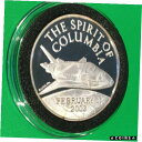 【極美品/品質保証書付】 アンティークコイン コイン 金貨 銀貨 送料無料 Spirit o Columbia Space Shuttle Proof Coin 1 Troy Oz .999 Fine Silver Round Coin