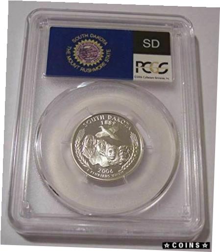 【極美品/品質保証書付】 アンティークコイン コイン 金貨 銀貨 [送料無料] 2006 S Silver South Dakota State Quarter Proof PR70 DCAM PCGS Flag Label