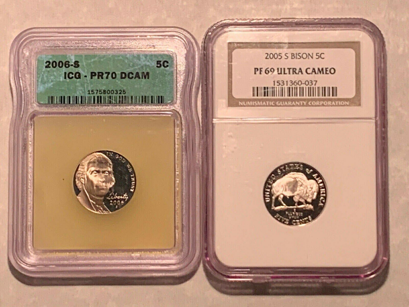 【極美品/品質保証書付】 アンティークコイン コイン 金貨 銀貨 [送料無料] 2 Coin Set-2005-S Bison NGC PF 69 UC & 2006-S ICG PR70 ..