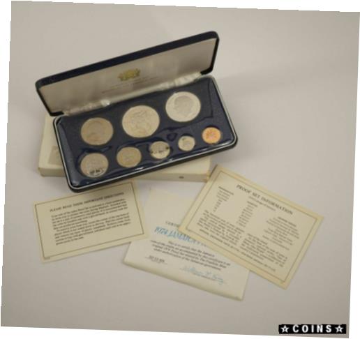 ڶ/ʼݾڽա ƥ    [̵] 1974 Jamaica 8 Coin Proof Set w/ Incomplete 1970 Proof Set Box - Free Ship USA