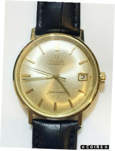 【極美品/品質保証書付】 アンティークコイン コイン 金貨 銀貨 [送料無料] OMEGA Seamaster Automatic Date Leather Belt Men's Wrist Watch