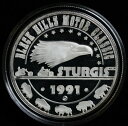 【極美品/品質保証書付】 アンティークコイン コイン 金貨 銀貨 [送料無料] 1991 STURGIS Black Hills Motor Classic 1oz. .999 Fine Silver Round Bullion Proof