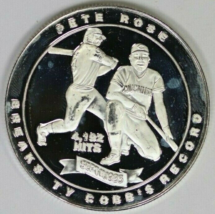  アンティークコイン コイン 金貨 銀貨  Northwest Territorial Mint Pete Rose Breaks Cobb Record 999 1 oz Silver Round