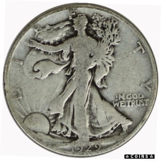 楽天金銀プラチナ　ワールドリソース【極美品/品質保証書付】 アンティークコイン コイン 金貨 銀貨 [送料無料] 1929-D 50C Silver Walking Liberty Half Dollar Raw Circulated Coin